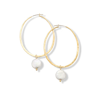 Palas Icaria Hoop Pearl Earrings