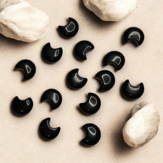 Mini Crystal Moon Black Obsidian - Protection & Grounding