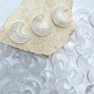 Mini Crystal Moon Clear Quartz - Healing & Energy Amplification