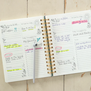Daily To-Do List Planner - Blue Folk Flower