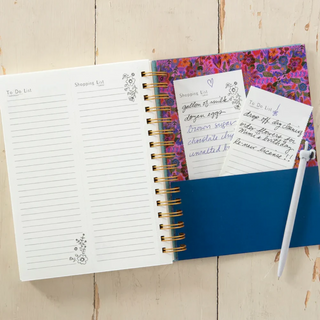 Daily To-Do List Planner - Blue Folk Flower