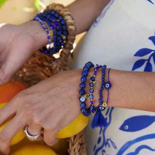 Evil Eye Mati - Lapis Gemstone Bracelet