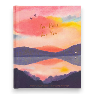 Book cover with a colorful landscape illustration and 'I'm Here for You' text.