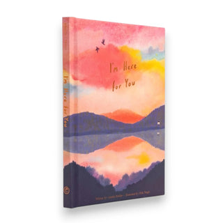Book with a colorful landscape design and 'I'm Here for You' text on a white background