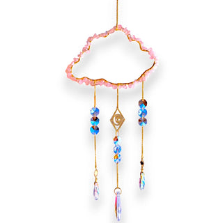 Eye In The Sky Crystal Suncatcher - Rose Quartz