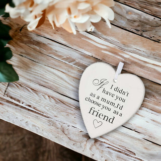 Ceramic Hanging Heart - Mum Friend