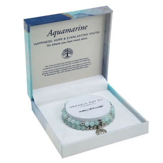 Tree Of Life Duo Bracelet - Aquamarine & Rhodium