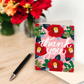 Greeting Card - Tsubaki Camellia Thank You