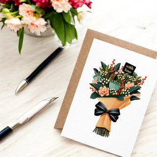 Greeting Card - With Love Bunch of Flowers