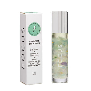 Essential Oil Roller Focus Rainbow Fluorite 10ml