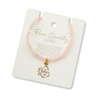 Palas Prosperity Gem Bracelet - Love - Rose Quartz & Pearl