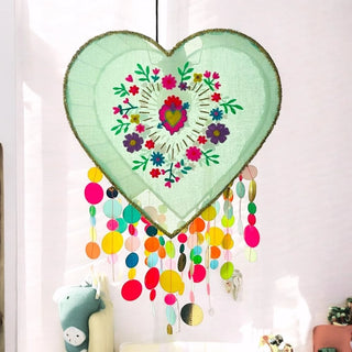 Heart Lamp Shade Teal Medium