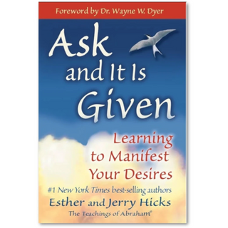 Book cover of 'Ask and It Is Given' with a blue sky and cloud background.