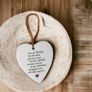 LaVida Ceramic Hanging Heart Precious Daughter