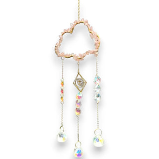 Lucy Fox Eye In The Sky Crystal Suncatcher - Rose Quartz