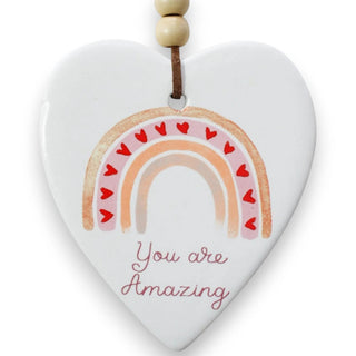 Ceramic Hanging Heart - Rainbow Amazing