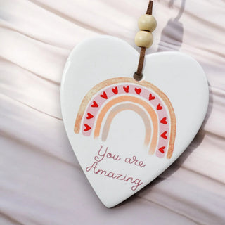 Ceramic Hanging Heart - Rainbow Amazing