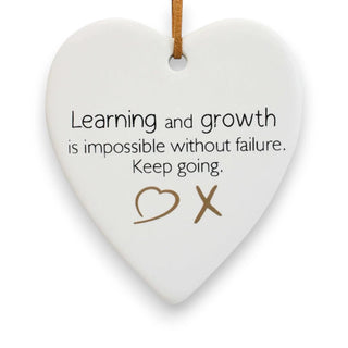 Ceramic Hanging Heart - Growth