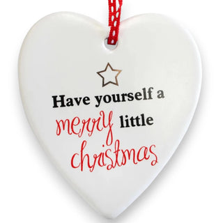 Ceramic Hanging Heart - Merry Little Christmas