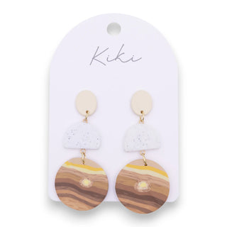 Splosh Kiki Beige Brown Dangle Earrings