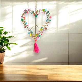 Peace Heart Hanger - Rainbow