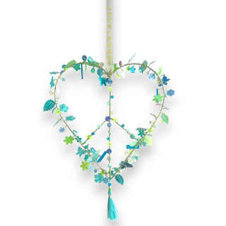 Peace Heart Hanger - Teal