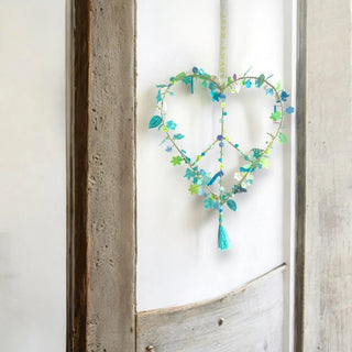 Peace Heart Hanger - Teal