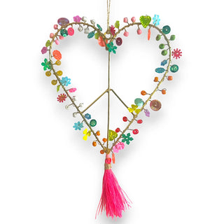 Peace Heart Hanger - Rainbow