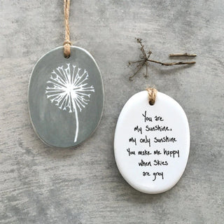 East Of India Sgraffito Hanger – You Are My Sunshine