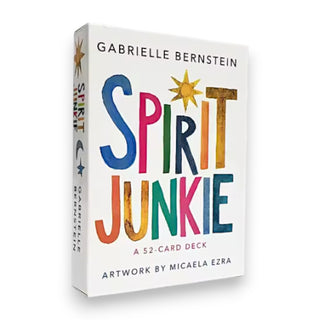 Card deck packaging with colorful text and Gabrielle Bernstein's name on a white background