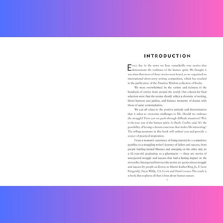Text on a white background with a colorful gradient at the top and bottom