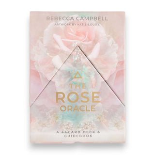 Box cover of 'The Rose Oracle' by Rebecca Campbell with floral design