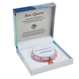 Tree Of Life Duo Bracelet - Rose Quartz & Rose Gold