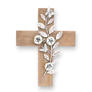 Wooden Cross - Blooming Grace