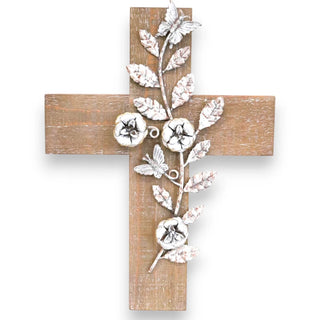 Wooden Cross - Blooming Grace