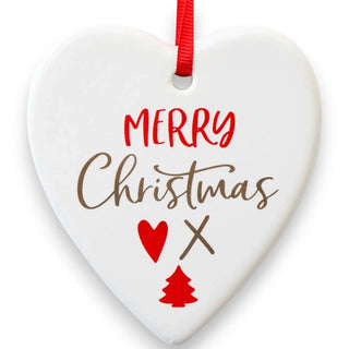 LavIDa Ceramic Hanging Heart - Merry Christmas