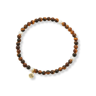 Palas Prosperity Gem Bracelet - Luck - Tiger's Eye & Pearl